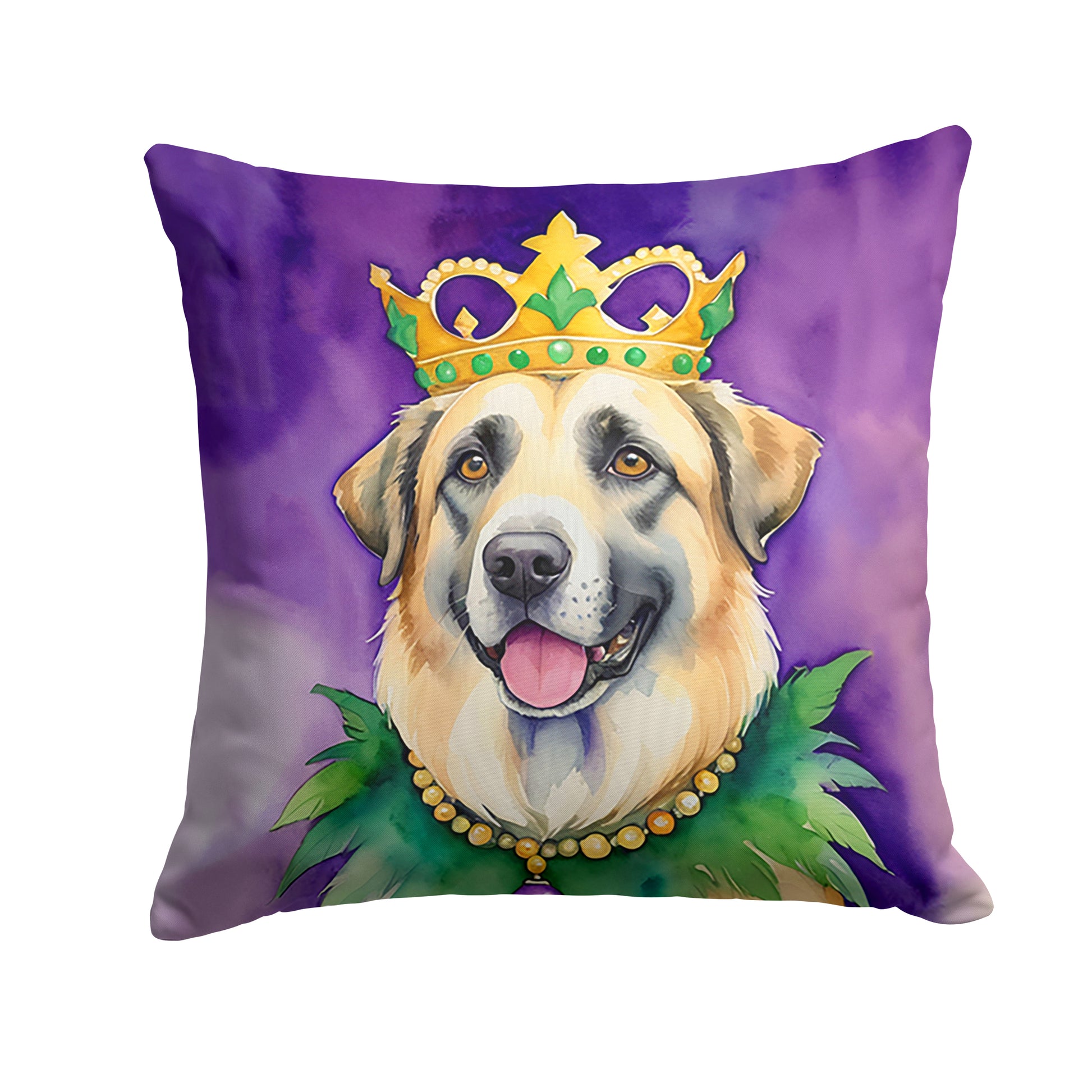 Buy this Anatolian Shepherd Dog King of Mardi Gras Throw Pillow