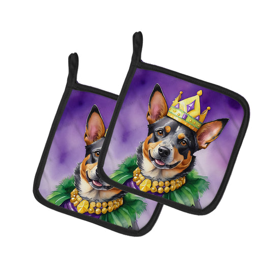 Buy this Australian Cattle Dog King of Mardi Gras Pair of Pot Holders