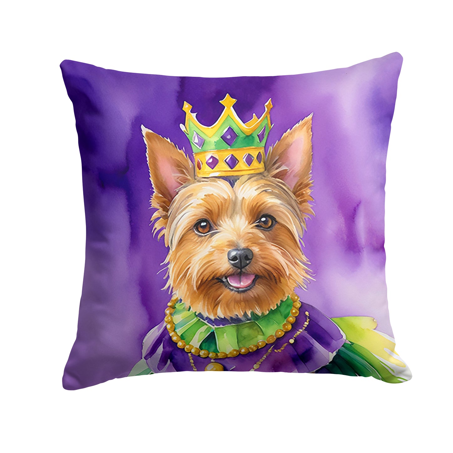 Buy this Australian Terrier King of Mardi Gras Throw Pillow