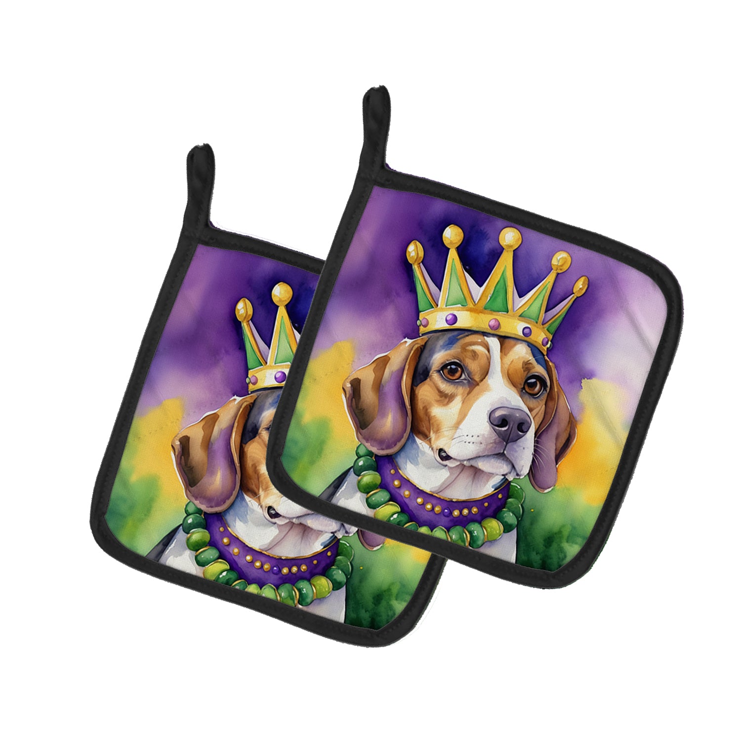 Buy this Beagle King of Mardi Gras Pair of Pot Holders