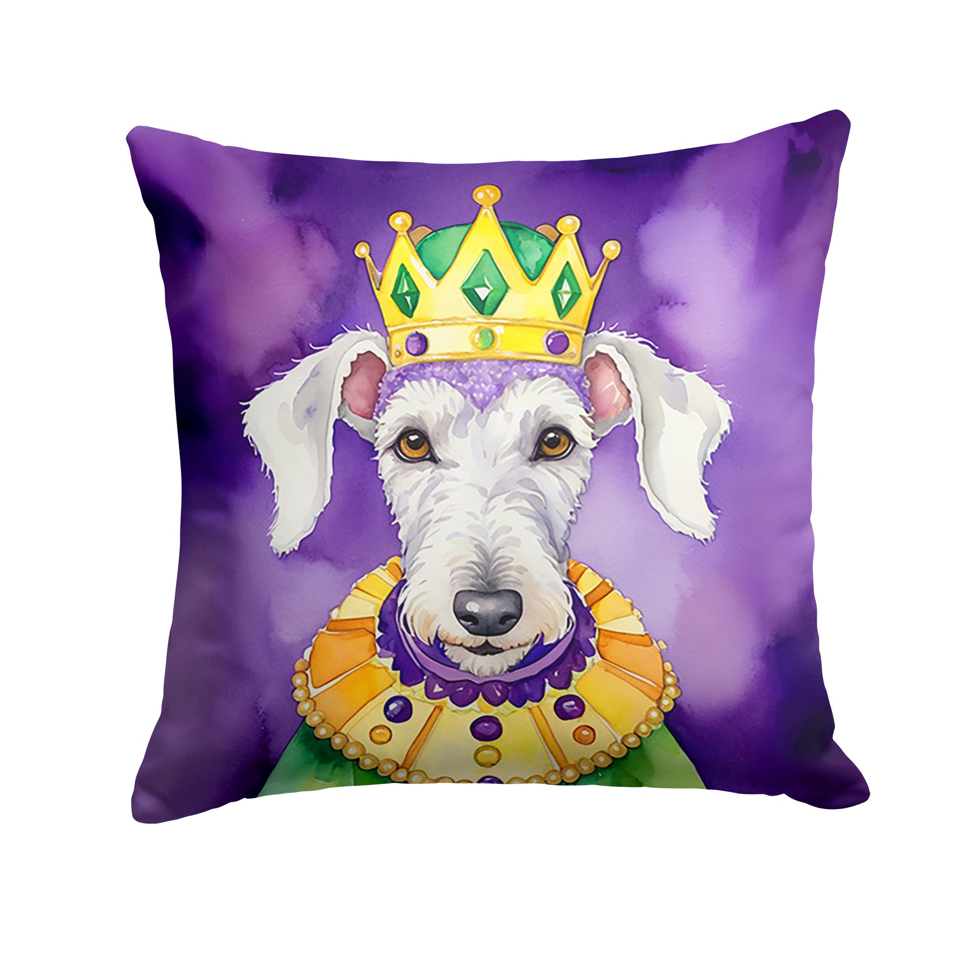 Buy this Bedlington Terrier King of Mardi Gras Throw Pillow