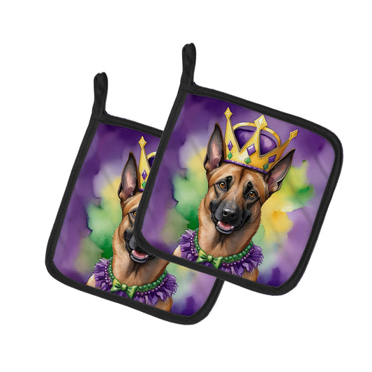 Buy this Belgian Malinois King of Mardi Gras Pair of Pot Holders