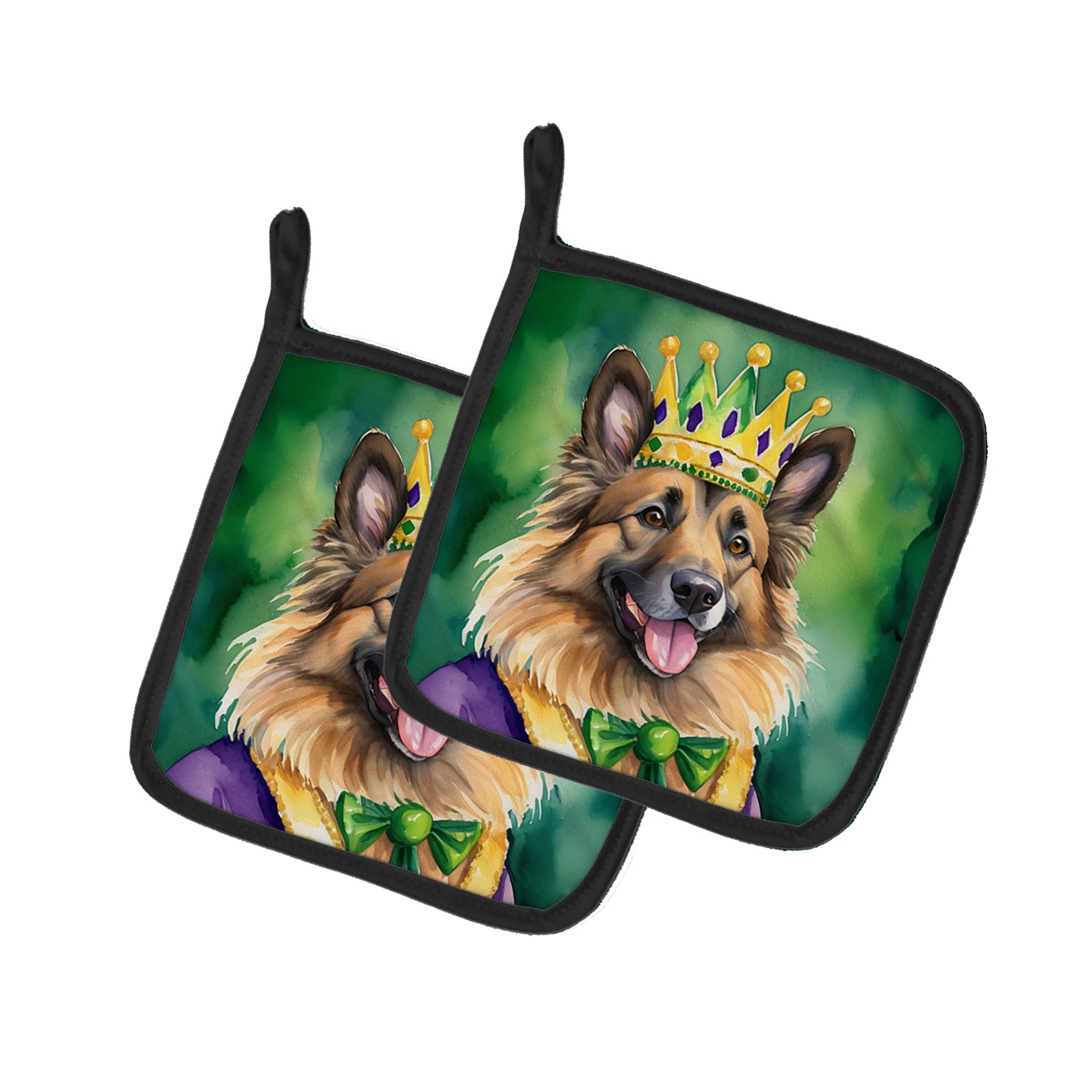 Buy this Belgian Tervuren King of Mardi Gras Pair of Pot Holders