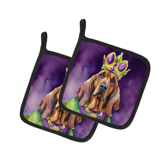 Buy this Bloodhound King of Mardi Gras Pair of Pot Holders