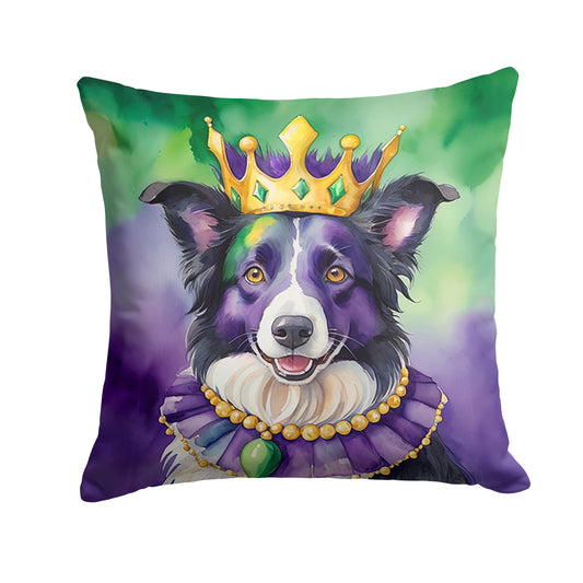 Buy this Border Collie King of Mardi Gras Throw Pillow