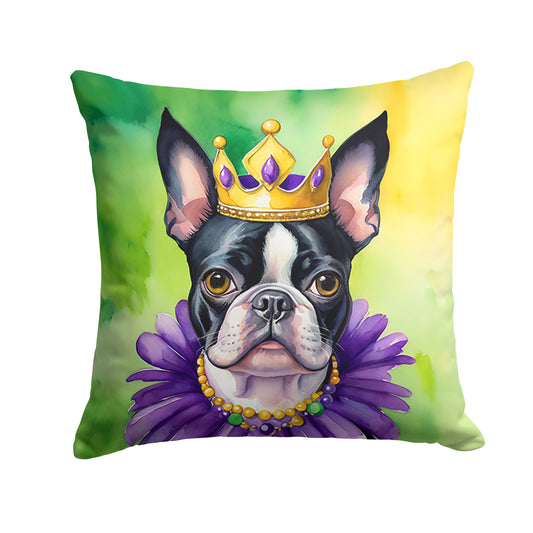 Buy this Boston Terrier King of Mardi Gras Throw Pillow