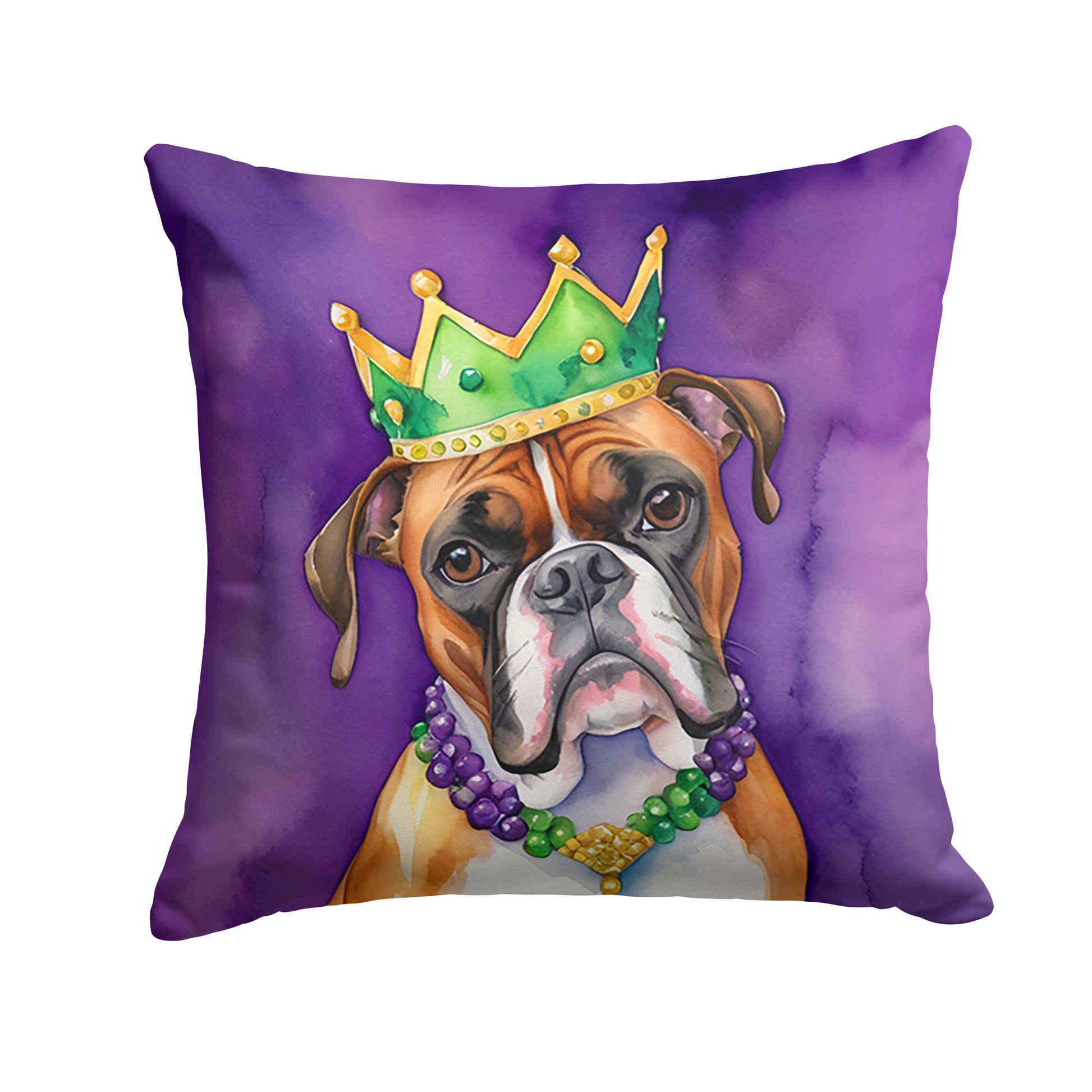 Buy this Boxer King of Mardi Gras Throw Pillow