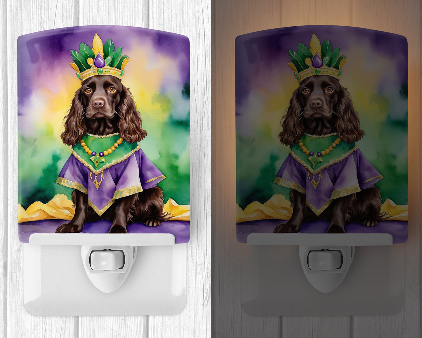 Boykin Spaniel King of Mardi Gras Ceramic Night Light