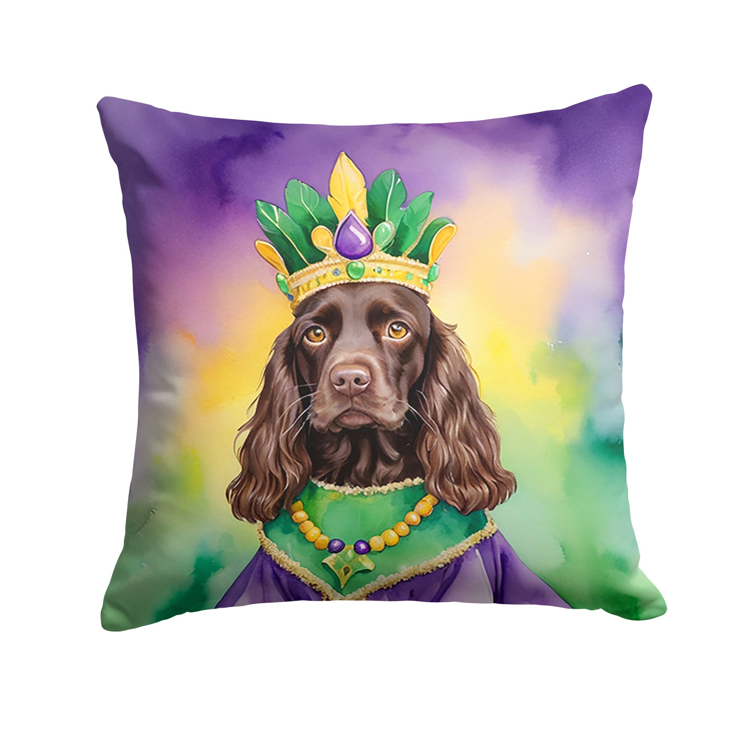 Buy this Boykin Spaniel King of Mardi Gras Throw Pillow