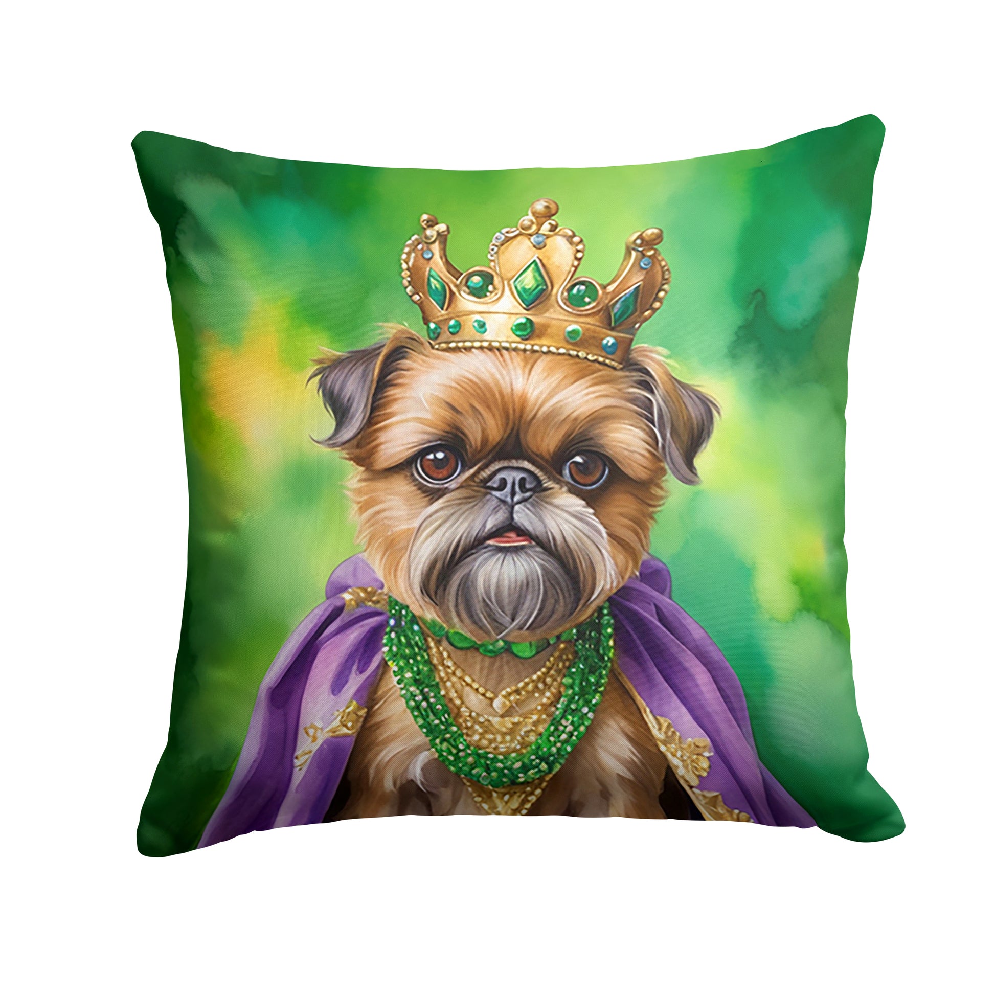 Buy this Brussels Griffon King of Mardi Gras Throw Pillow