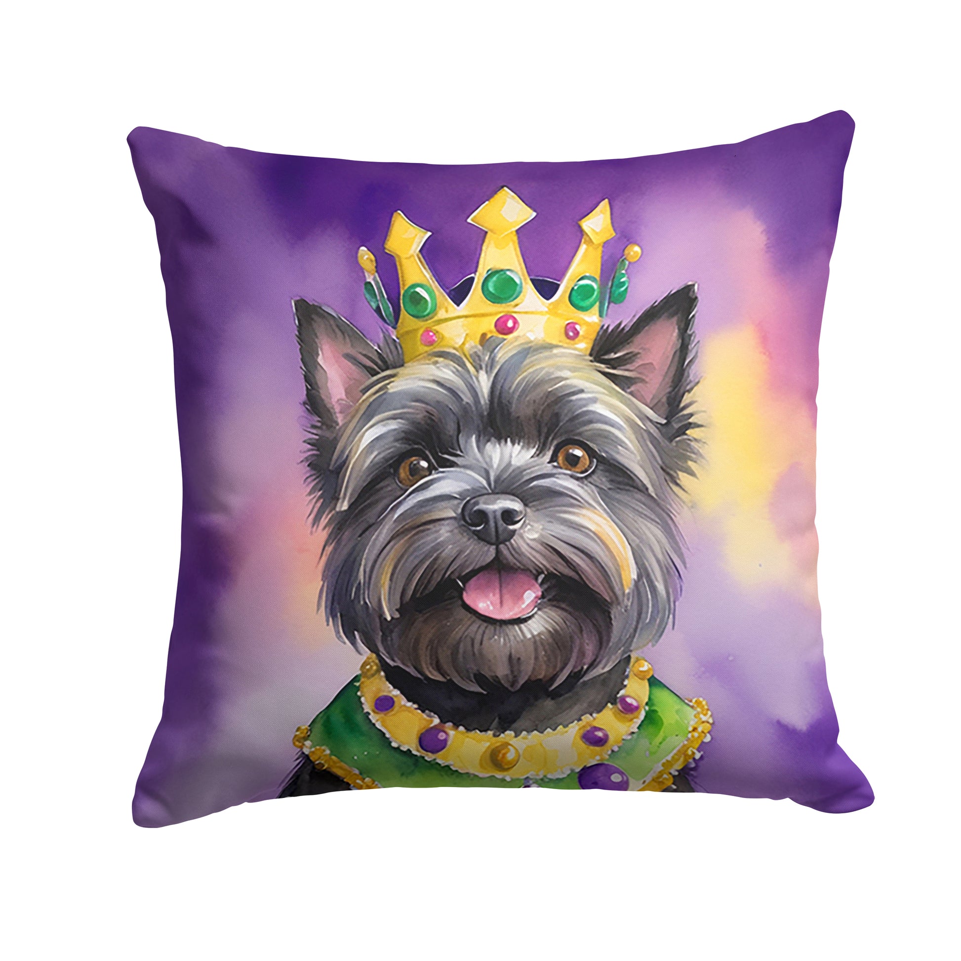 Buy this Cairn Terrier King of Mardi Gras Throw Pillow