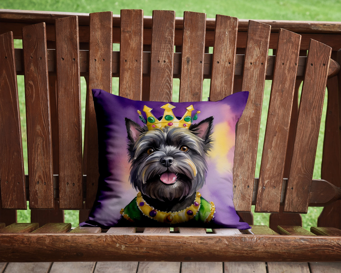 Cairn Terrier King of Mardi Gras Throw Pillow