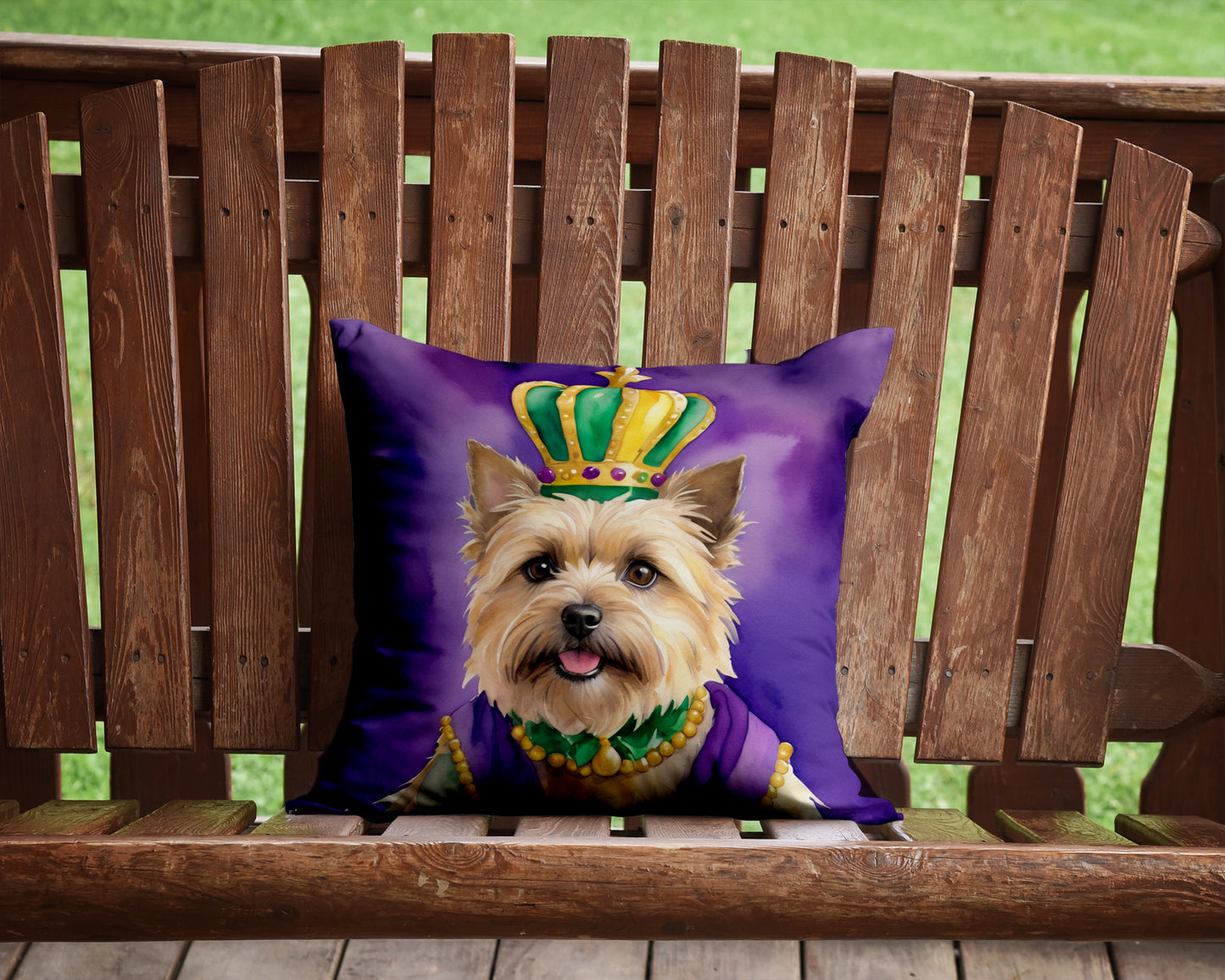 Cairn Terrier King of Mardi Gras Throw Pillow