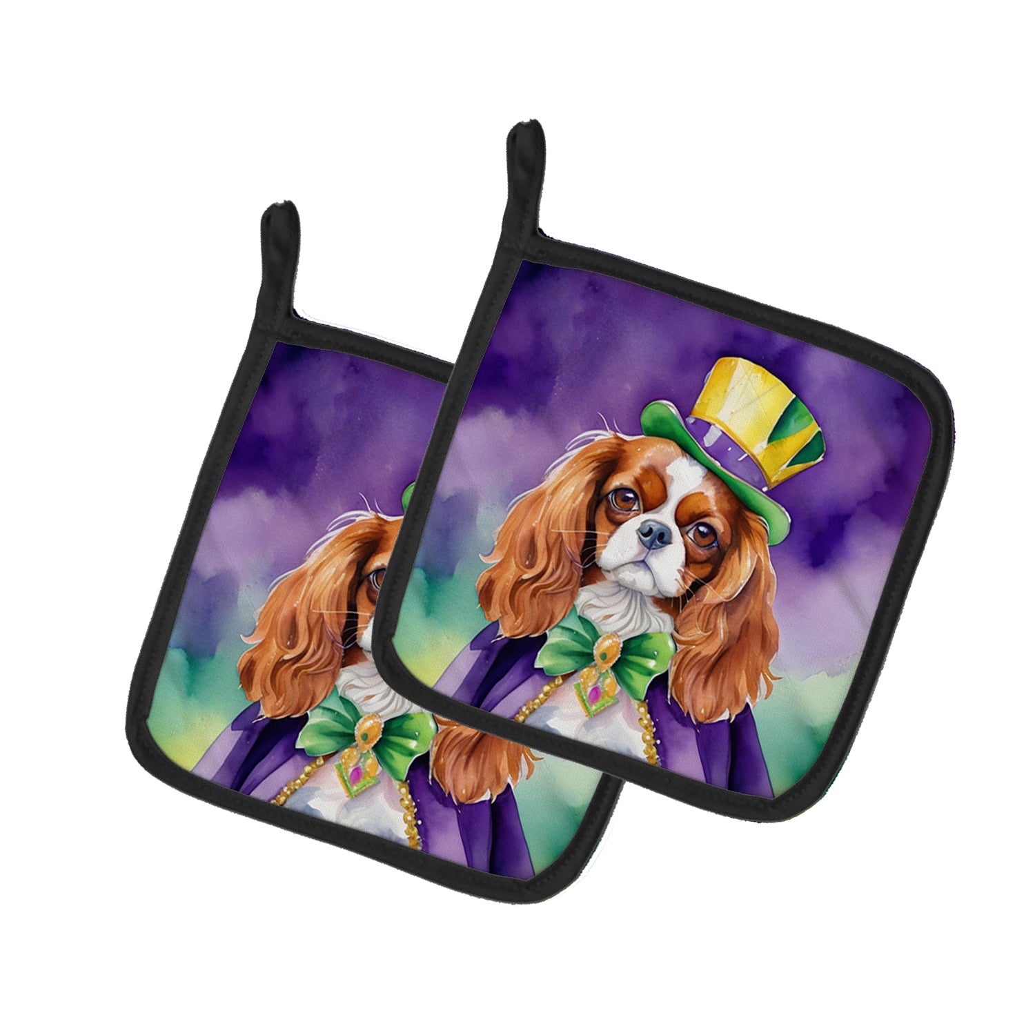 Buy this Cavalier Spaniel King of Mardi Gras Pair of Pot Holders