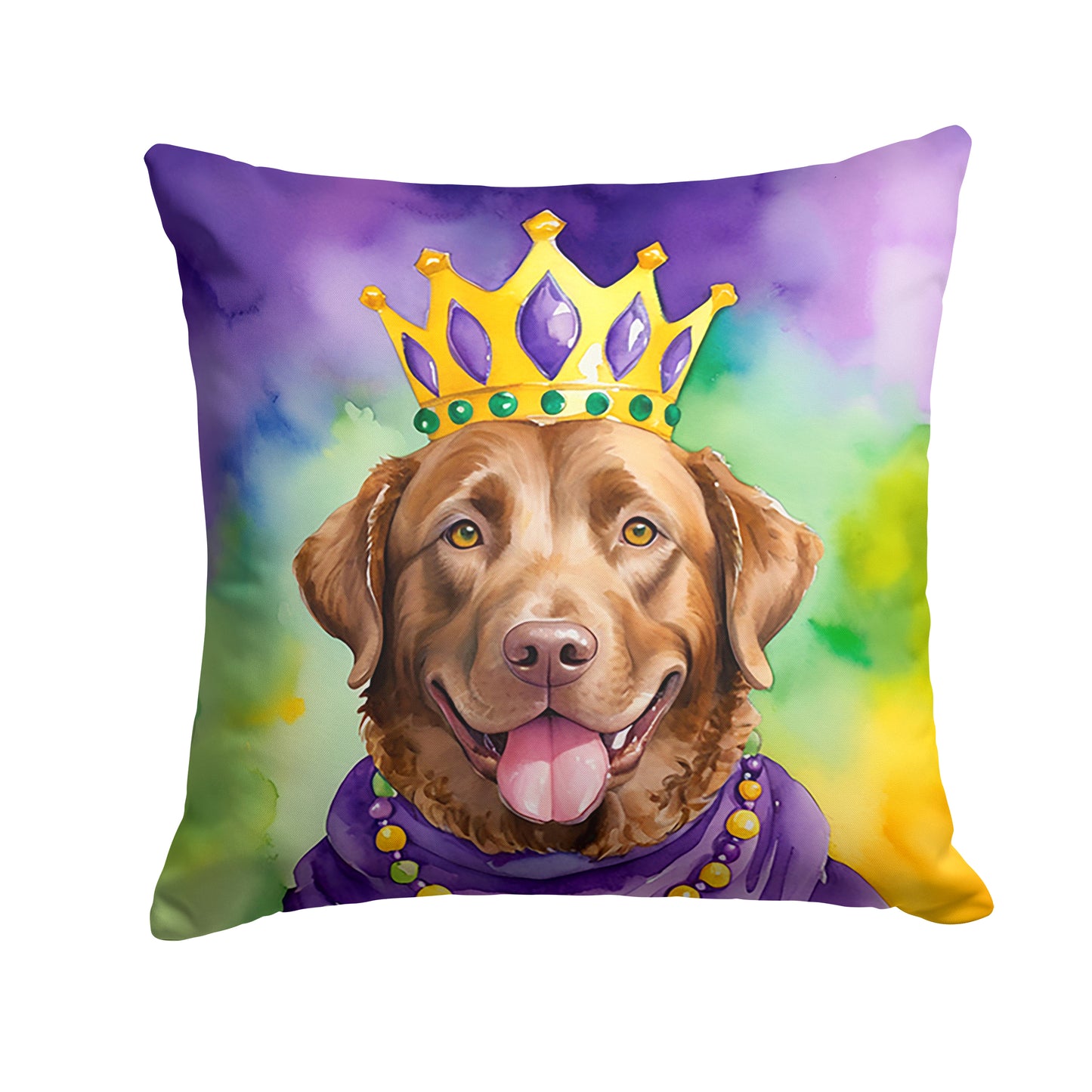 Buy this Chesapeake Bay Retriever King of Mardi Gras Throw Pillow