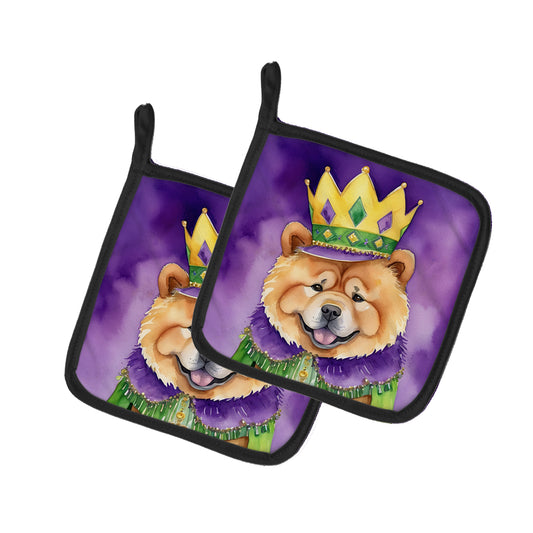 Buy this Chow Chow King of Mardi Gras Pair of Pot Holders