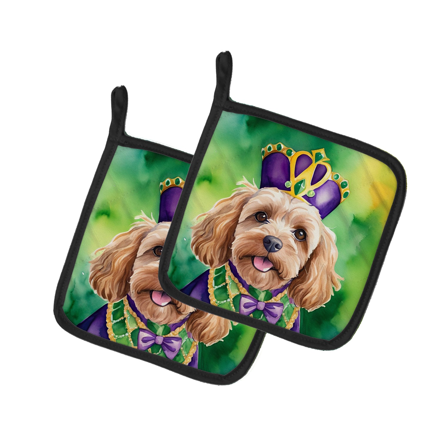 Buy this Cockapoo King of Mardi Gras Pair of Pot Holders