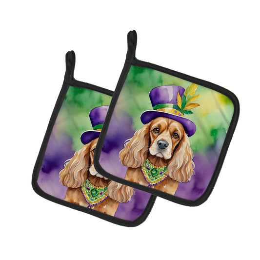 Buy this Cocker Spaniel King of Mardi Gras Pair of Pot Holders