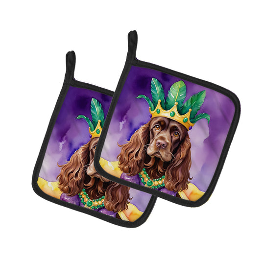 Buy this Cocker Spaniel King of Mardi Gras Pair of Pot Holders