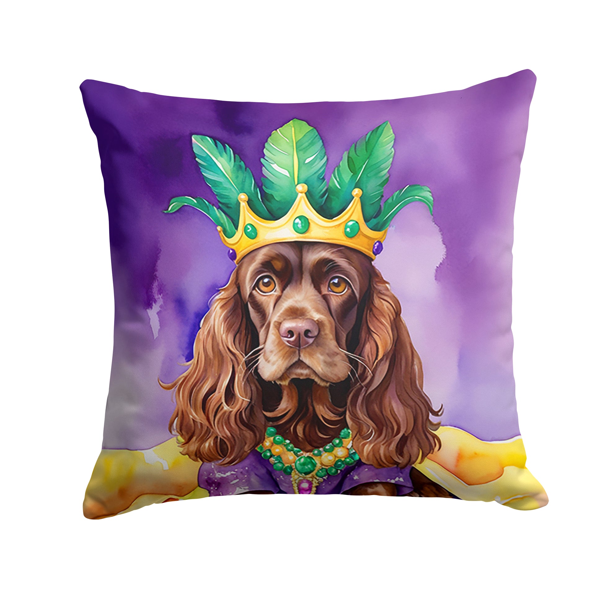 Buy this Cocker Spaniel King of Mardi Gras Throw Pillow