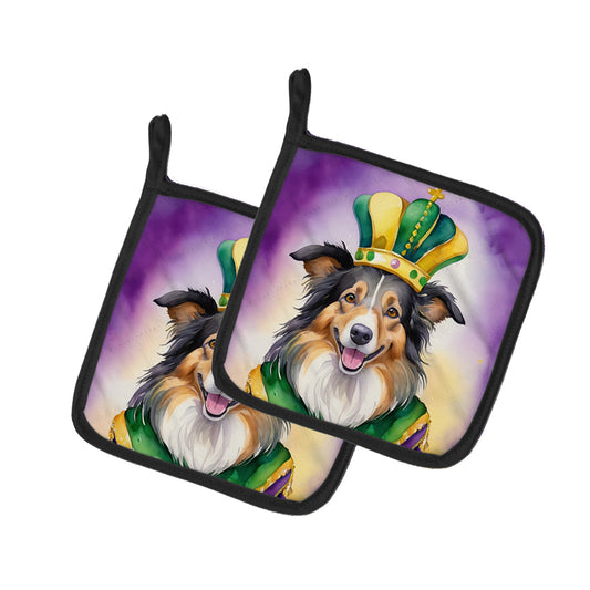 Buy this Collie King of Mardi Gras Pair of Pot Holders