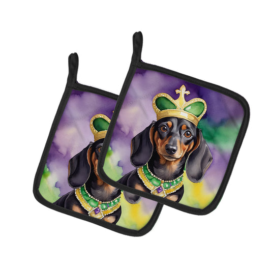 Buy this Dachshund King of Mardi Gras Pair of Pot Holders