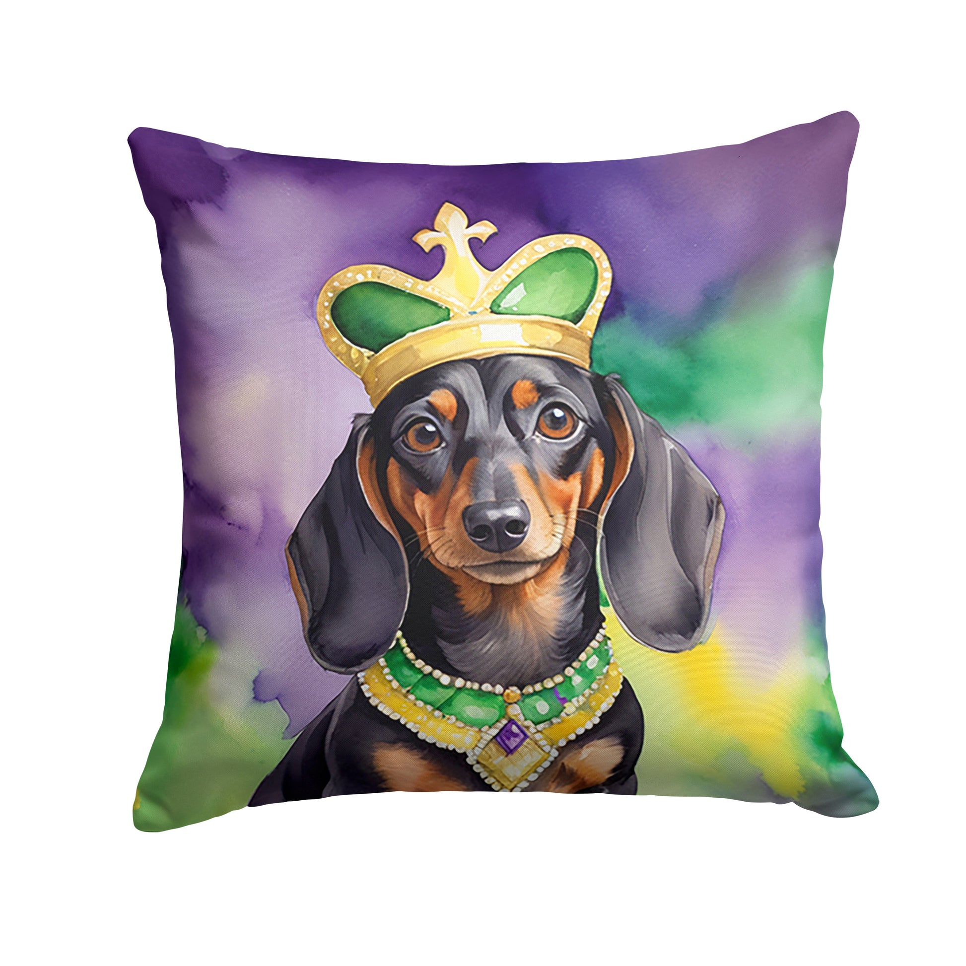 Buy this Dachshund King of Mardi Gras Throw Pillow