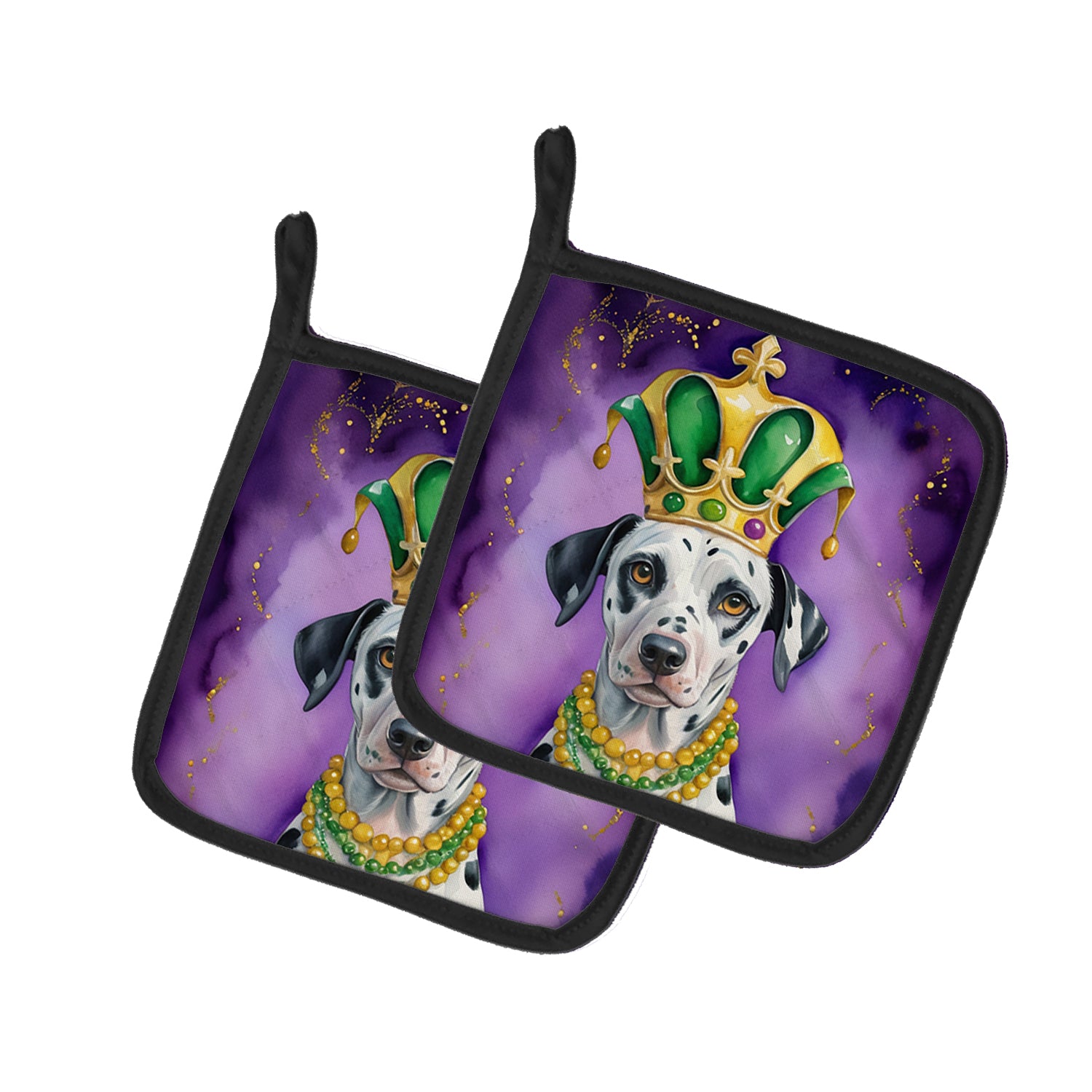 Buy this Dalmatian King of Mardi Gras Pair of Pot Holders