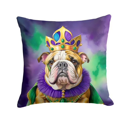 Buy this English Bulldog King of Mardi Gras Throw Pillow