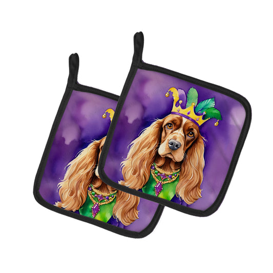 Buy this English Cocker Spaniel King of Mardi Gras Pair of Pot Holders