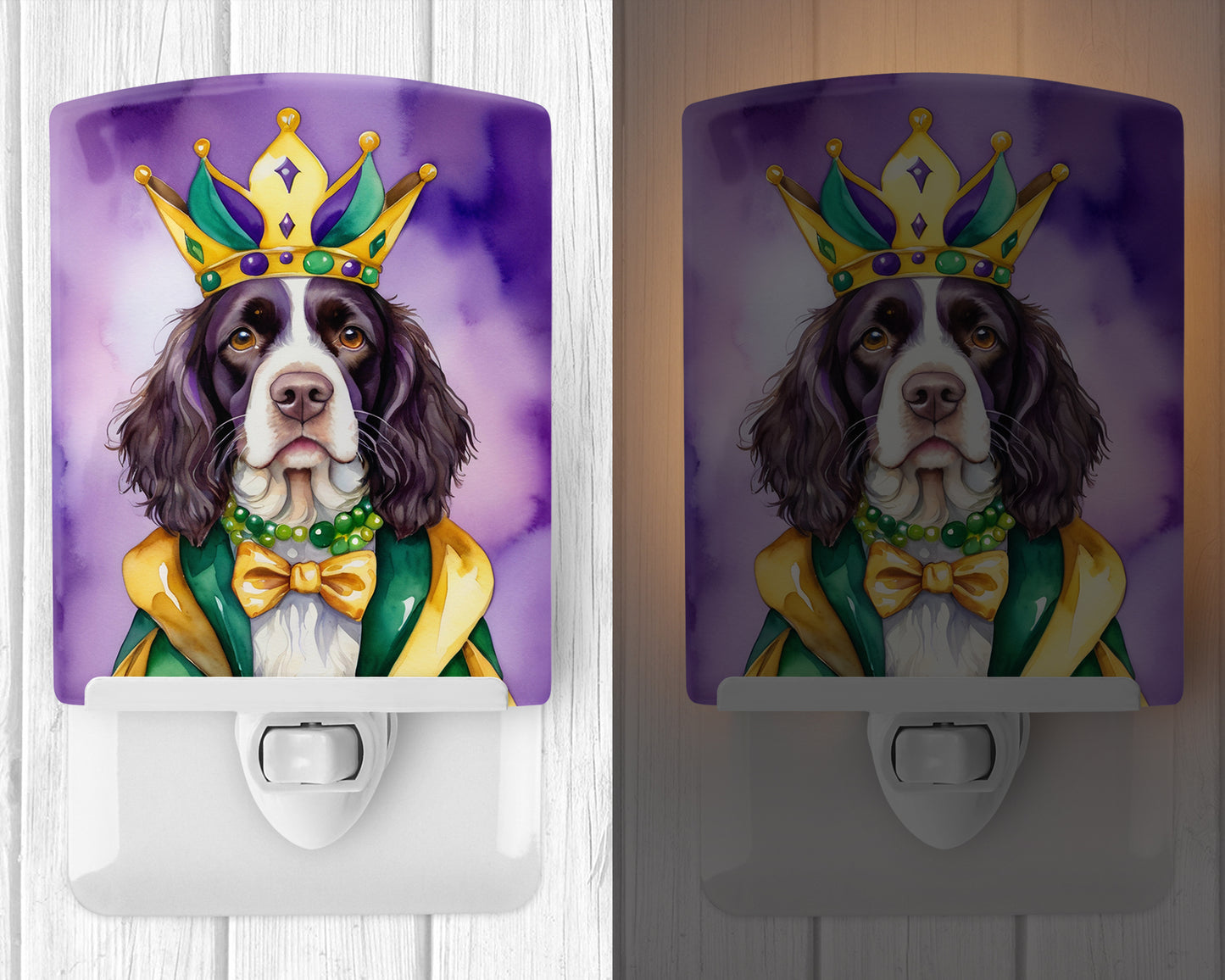 English Springer Spaniel King of Mardi Gras Ceramic Night Light