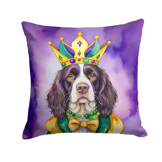 Buy this English Springer Spaniel King of Mardi Gras Throw Pillow