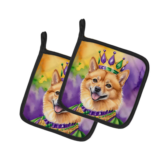 Buy this Finnish Spitz King of Mardi Gras Pair of Pot Holders