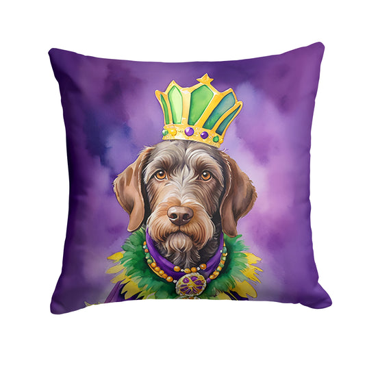 Buy this German Wirehaired Pointer King of Mardi Gras Throw Pillow