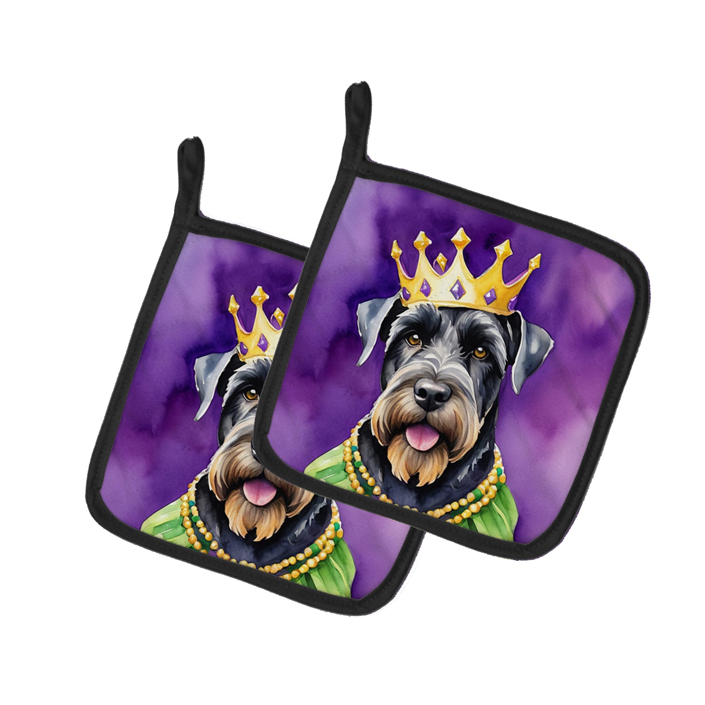 Buy this Giant Schnauzer King of Mardi Gras Pair of Pot Holders