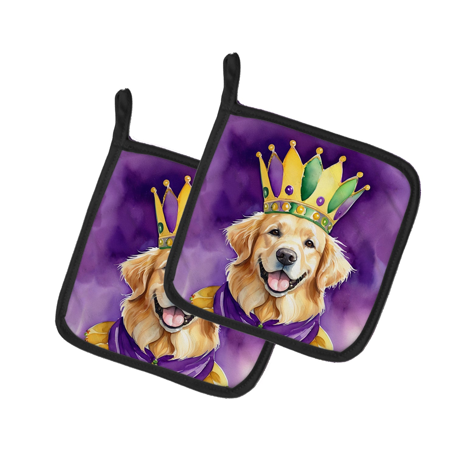 Buy this Golden Retriever King of Mardi Gras Pair of Pot Holders