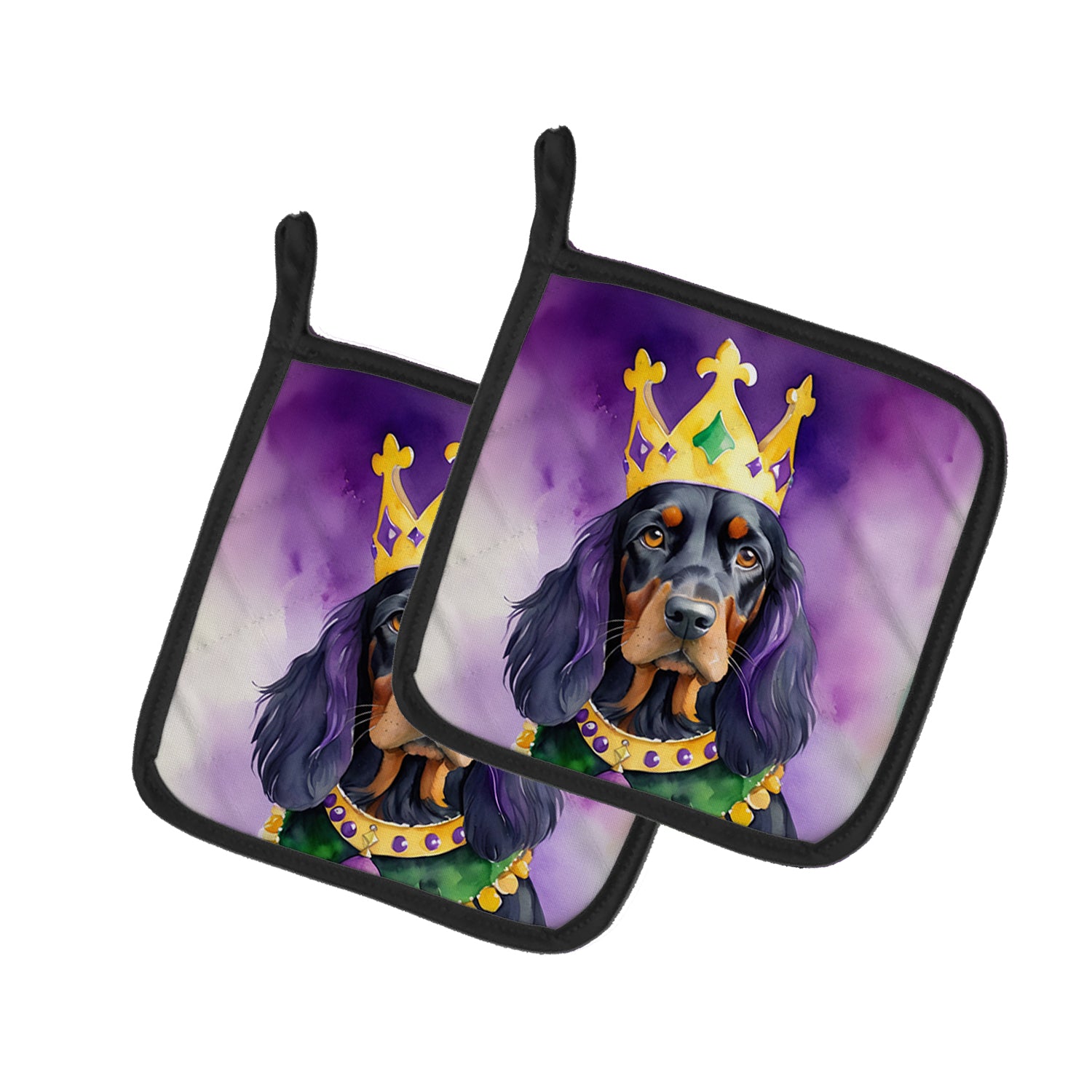 Buy this Gordon Setter King of Mardi Gras Pair of Pot Holders