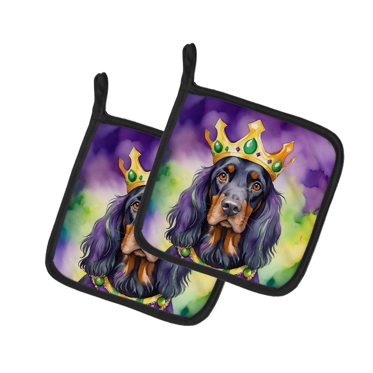 Buy this Gordon Setter King of Mardi Gras Pair of Pot Holders