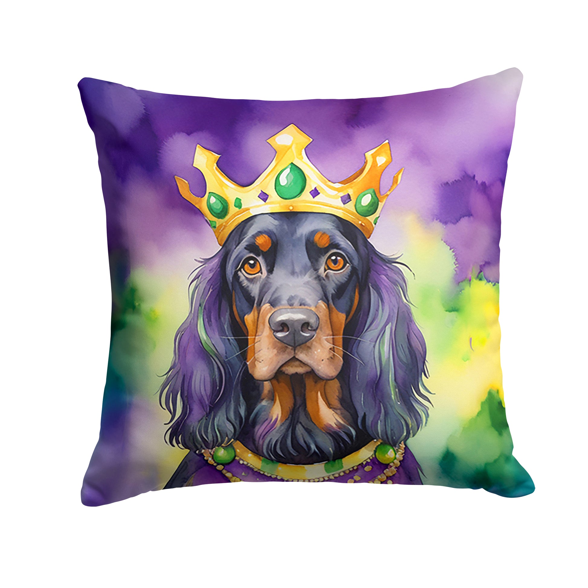 Buy this Gordon Setter King of Mardi Gras Throw Pillow