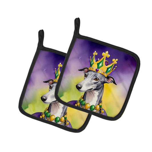 Buy this Greyhound King of Mardi Gras Pair of Pot Holders