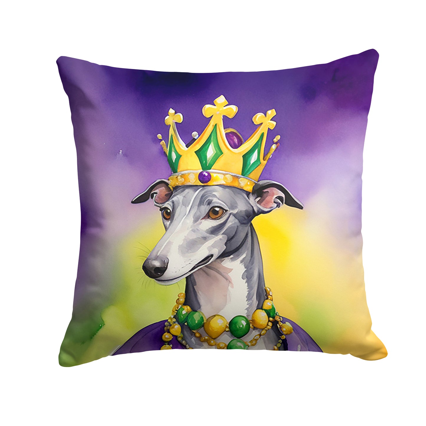 Buy this Greyhound King of Mardi Gras Throw Pillow