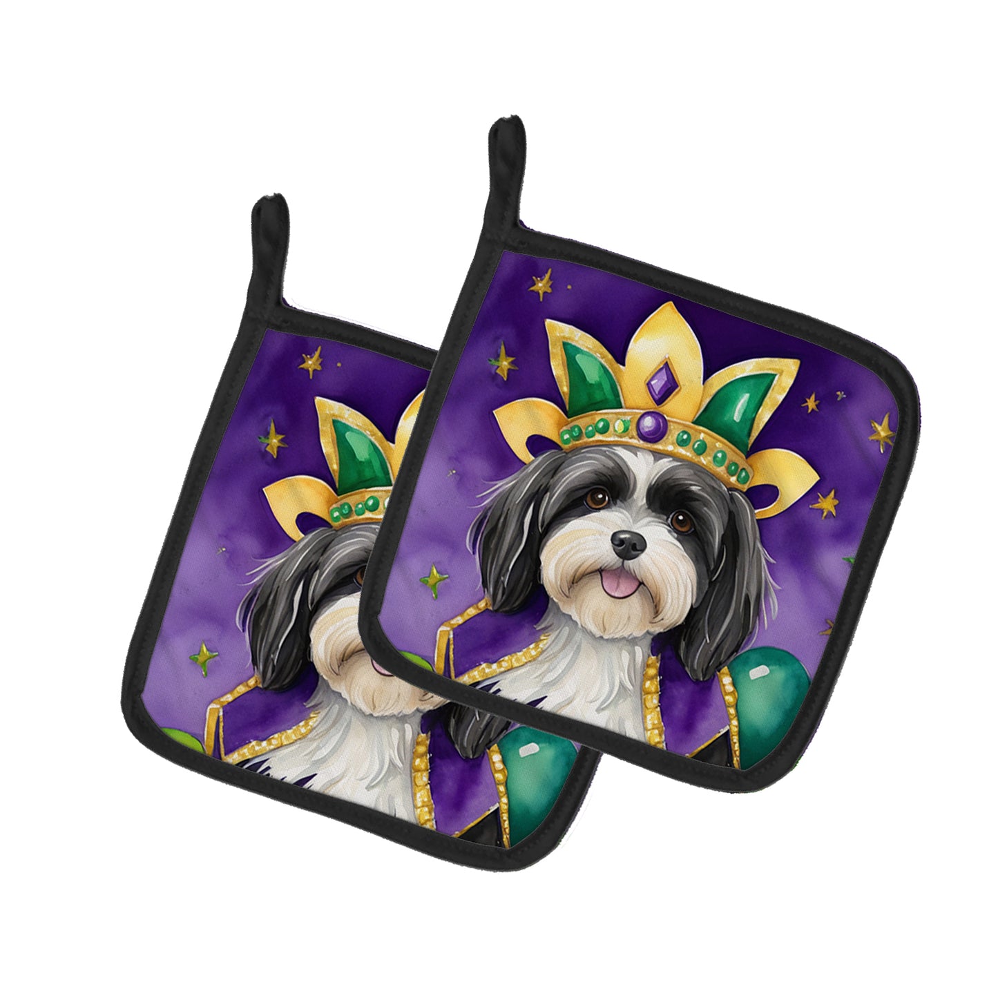 Buy this Havanese King of Mardi Gras Pair of Pot Holders