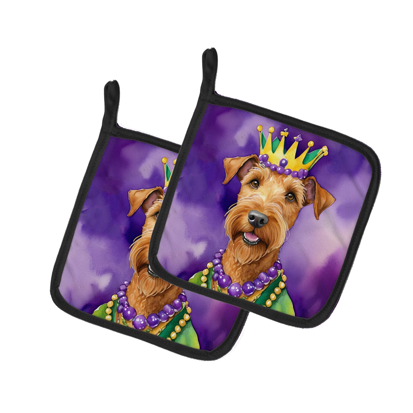 Buy this Irish Terrier King of Mardi Gras Pair of Pot Holders