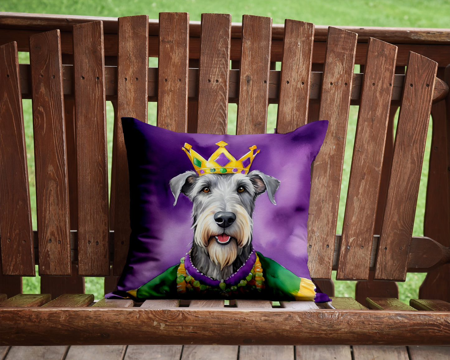 Irish Wolfhound King of Mardi Gras Throw Pillow