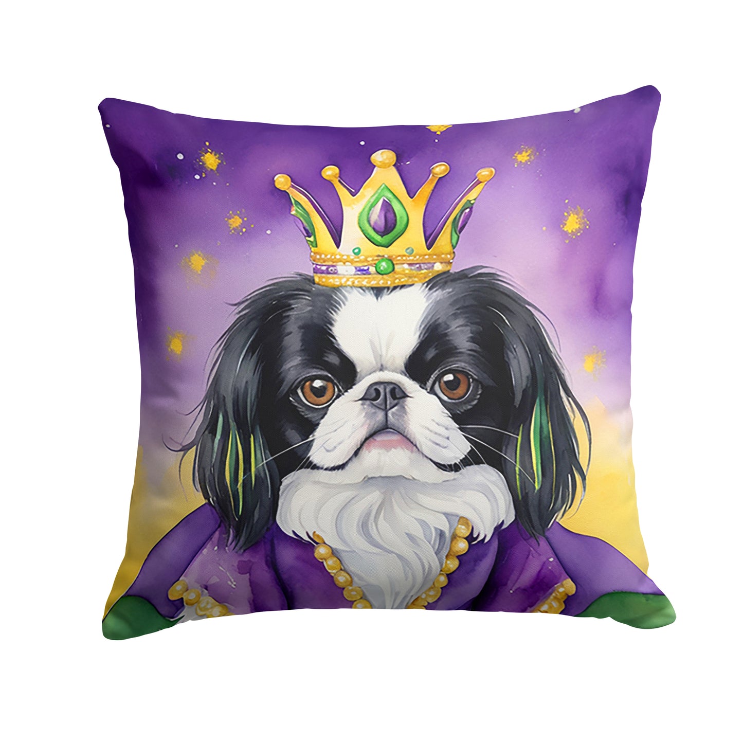 Buy this Japanese Chin King of Mardi Gras Throw Pillow