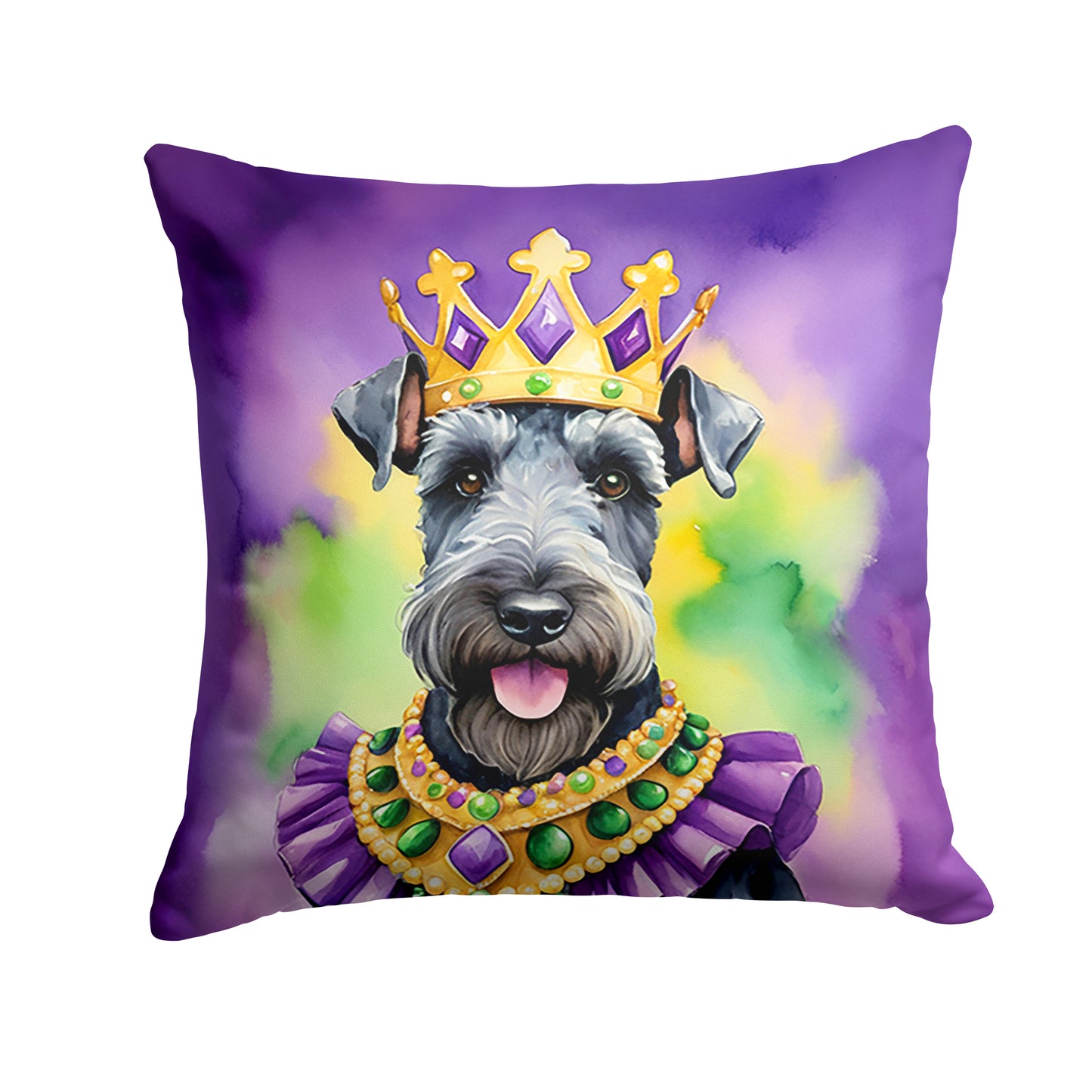 Buy this Kerry Blue Terrier King of Mardi Gras Throw Pillow