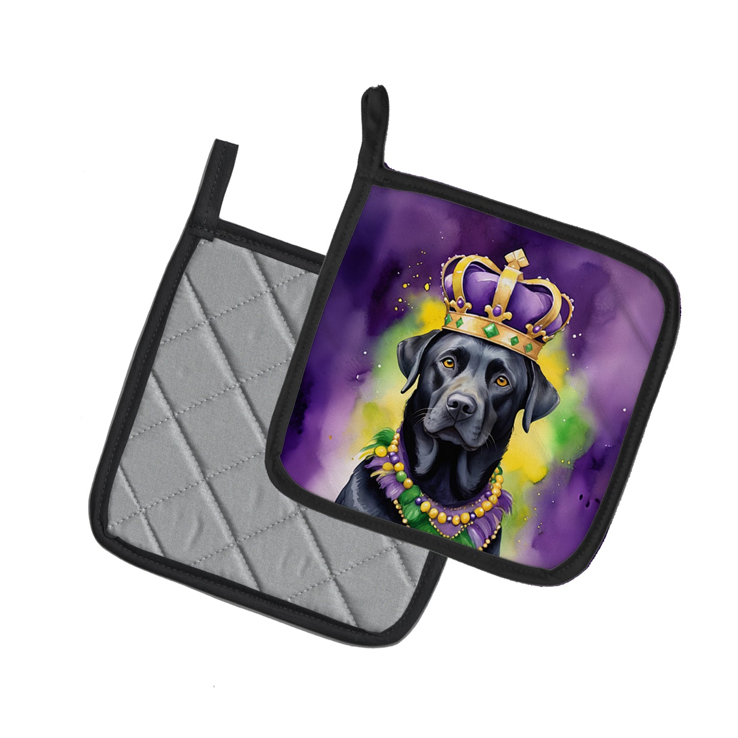 Labrador Retriever King of Mardi Gras Pair of Pot Holders