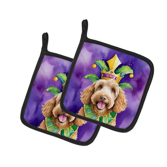 Buy this Labradoodle King of Mardi Gras Pair of Pot Holders