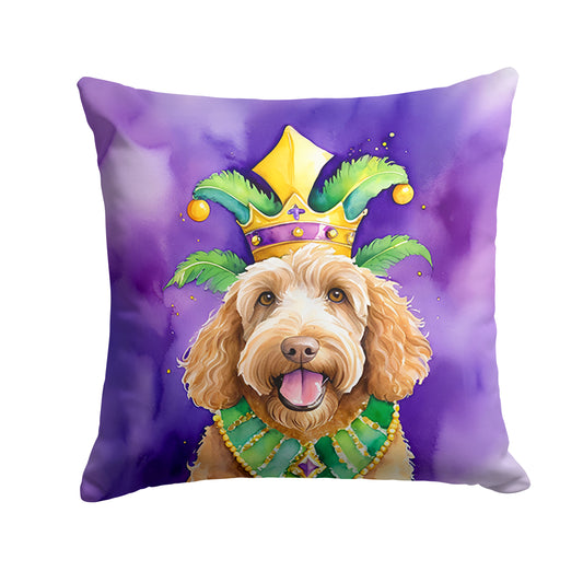 Buy this Labradoodle King of Mardi Gras Throw Pillow