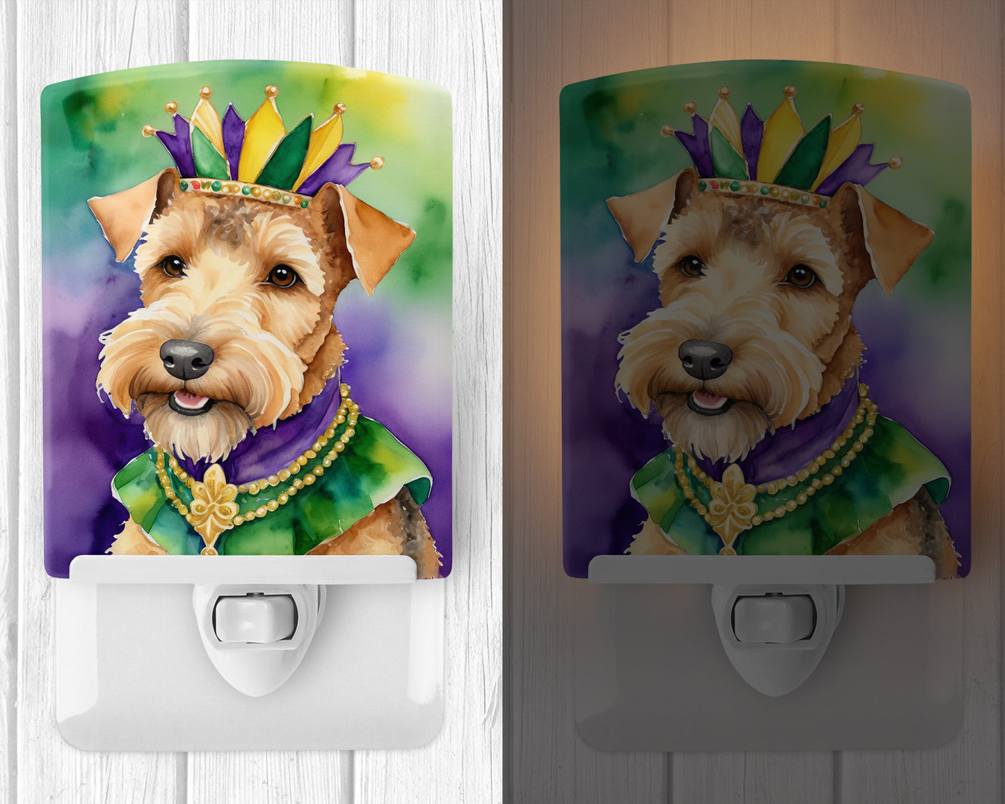 Lakeland Terrier King of Mardi Gras Ceramic Night Light